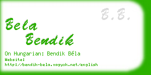 bela bendik business card