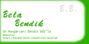 bela bendik business card